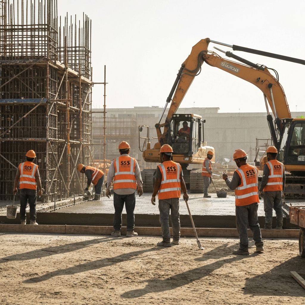 SSS Bauarbeiter mit Firmenwesten